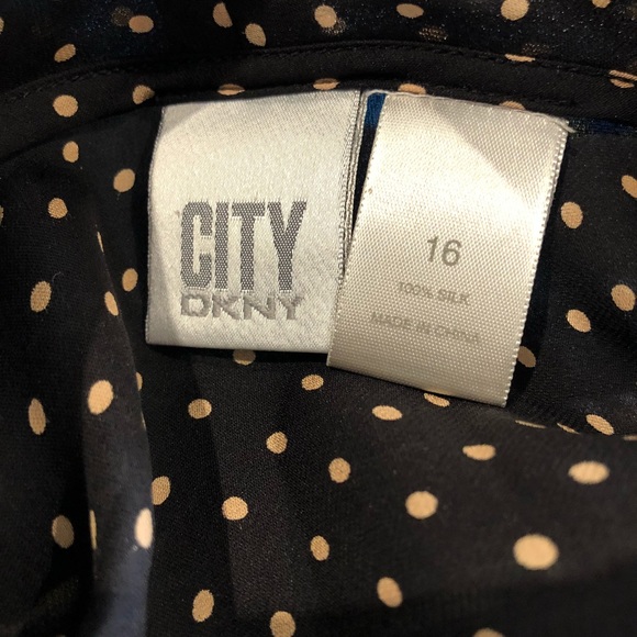 DKNY CITY black and cream polka-dot blouse - Picture 4 of 4